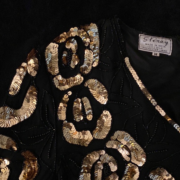 Vintage Gold and Black Sequin shirt - Picture 2 of 5